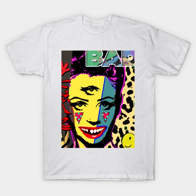 bad bad chemical spill hipster leopard design with clown acid T-Shirt by Tiger Picasso